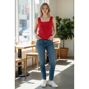 OGL Top Size XS NEW Red Brami Tank Square Neck